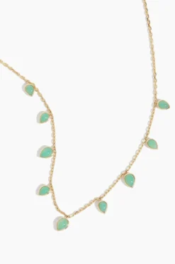 Teardrop Necklace In Chrysoprase And Gold