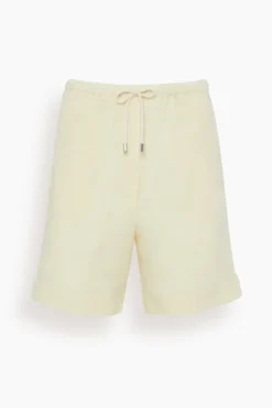 Toteme Press Creased Drawstring Shorts In Vanilla