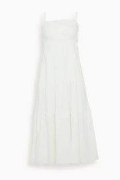 SEA Greir Pleating Slip Dress In Cream