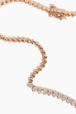 Diamond Tennis Necklace In 14K Rose Gold