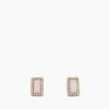 Pink Onyx And Pave Diamond Rectangle Earrings In Rose Gold