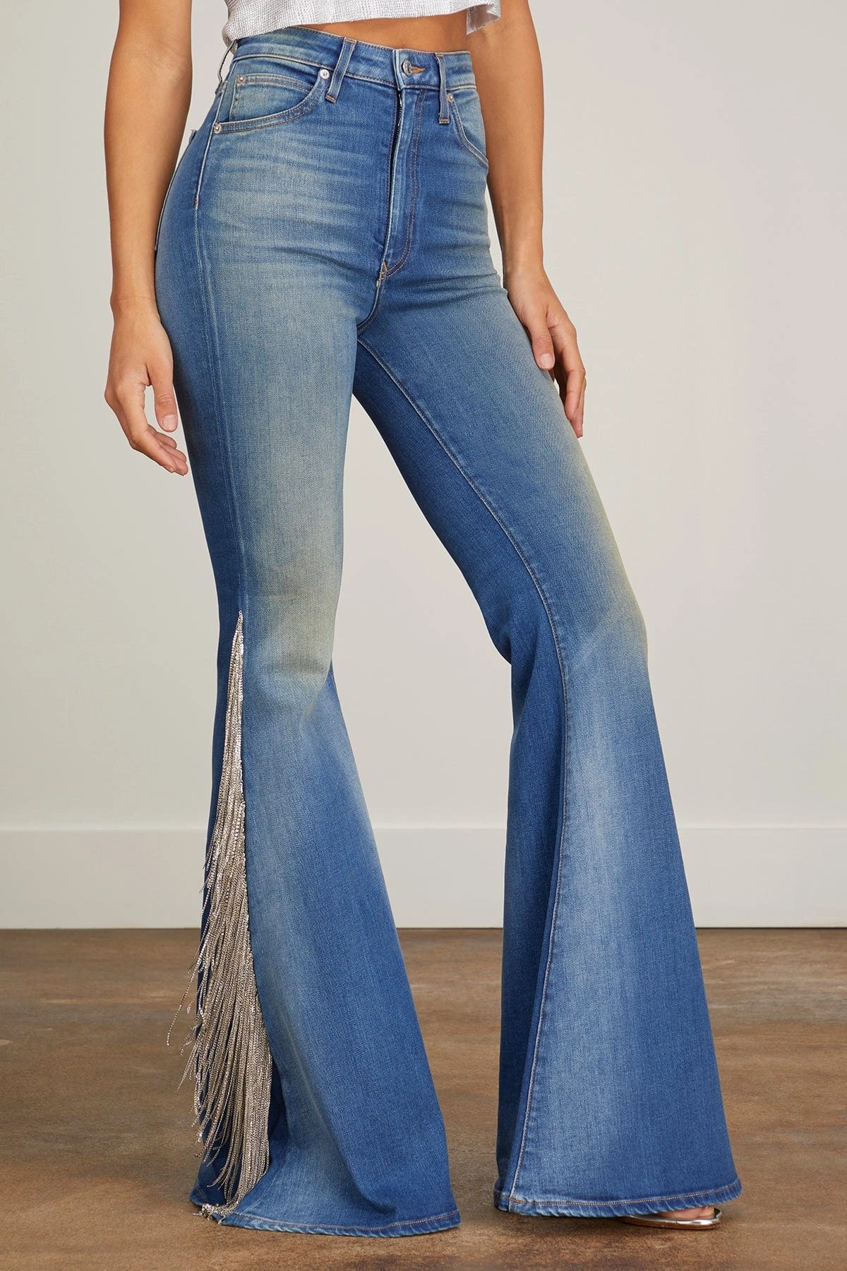 Heidi Sling Super High Rise Super Bell Trouser In Taylor Medium Denim - Image 3