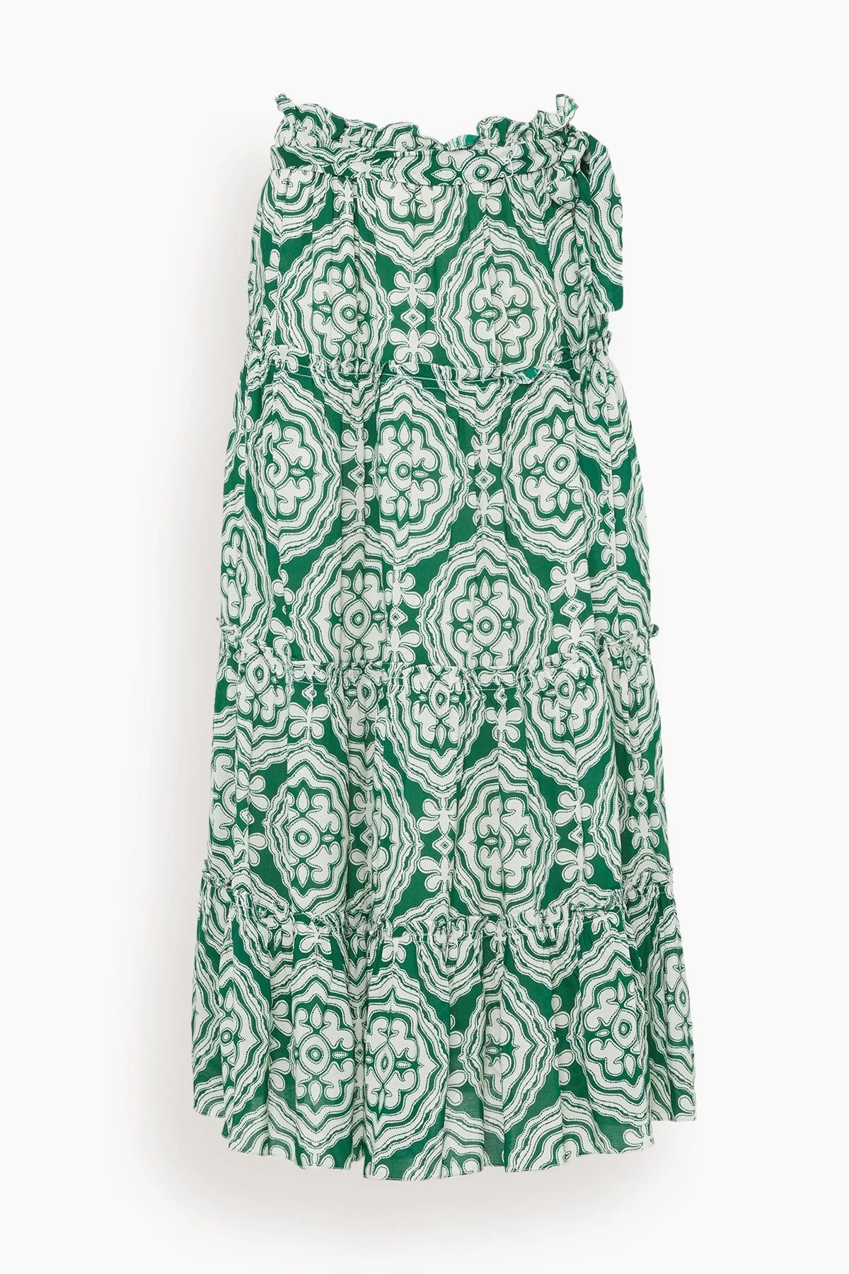 Medallion Maxi Skirt In Deep Green