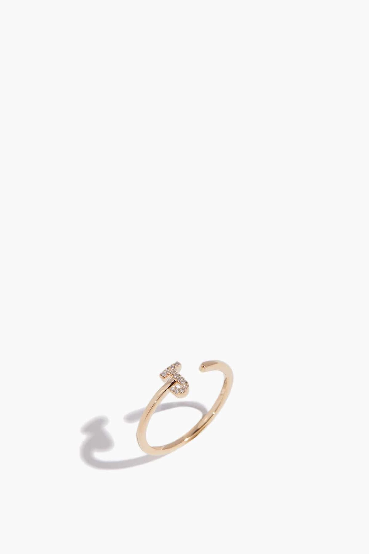 J Initial Ring In 14k Yellow Gold - Image 3