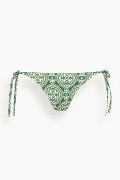 Medallion String Bikini Bottom In Deep Green