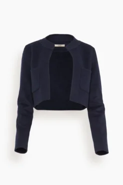 Double Face Cashmere/Wool Jacket In Navy