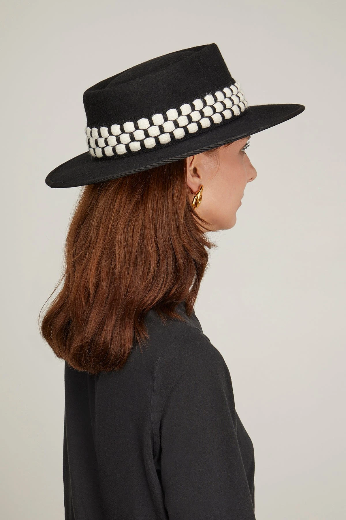 Gerhard Felt Hat In Black/White - Image 2
