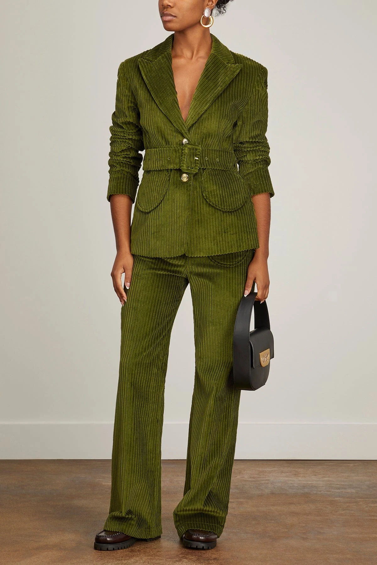 Andy Velvet Jacket In Kaki - Image 2