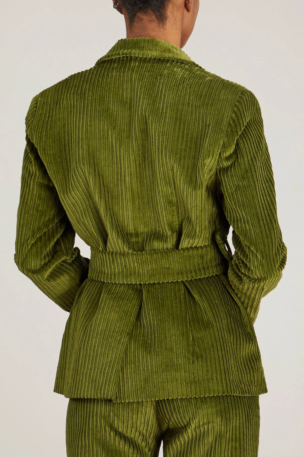 Andy Velvet Jacket In Kaki - Image 4