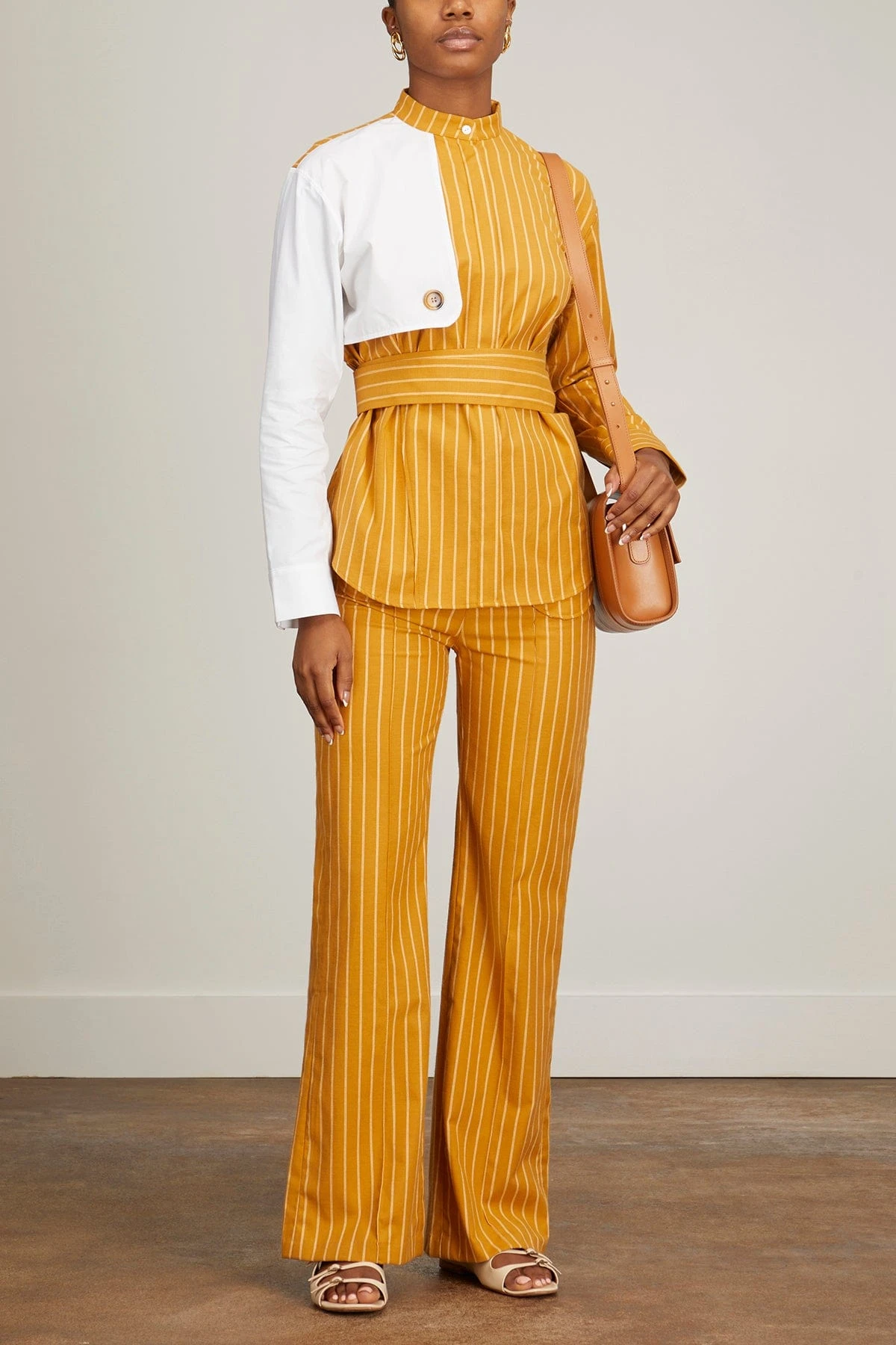 Yoshi Pants In Mustard Stripes - Image 2