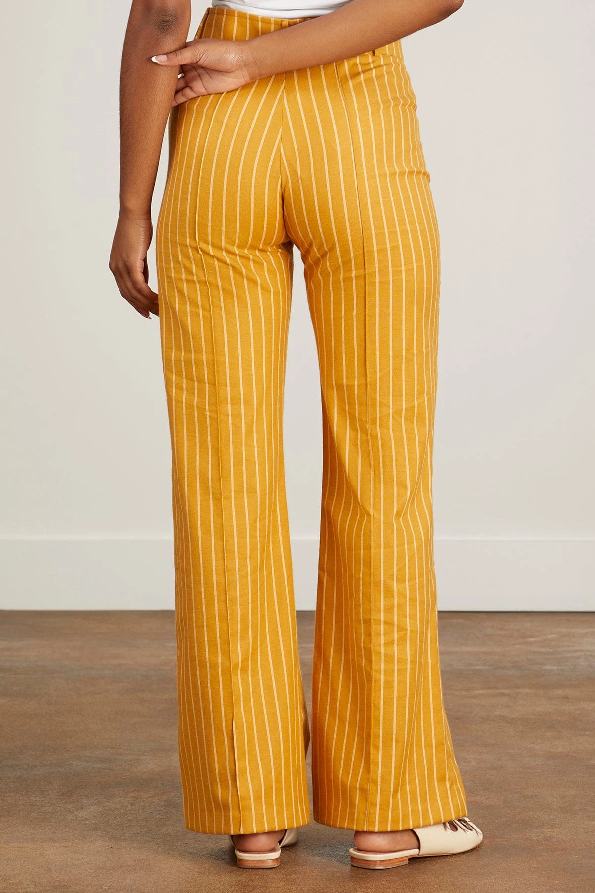 Yoshi Pants In Mustard Stripes - Image 4