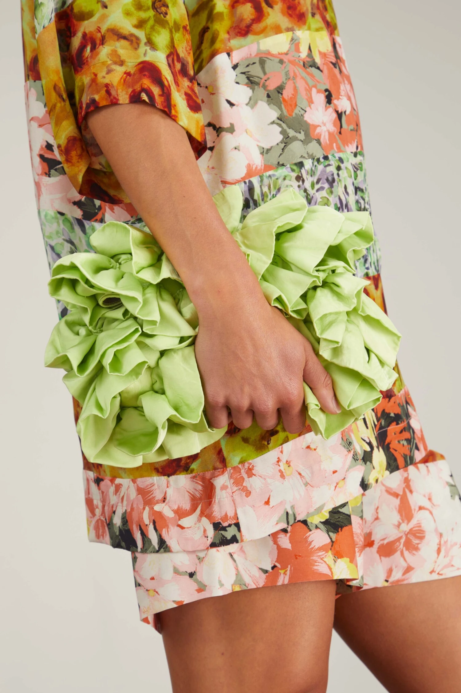 Dries Van Noten Small Ruffle Flap Clutch Bag In Mint - Image 2