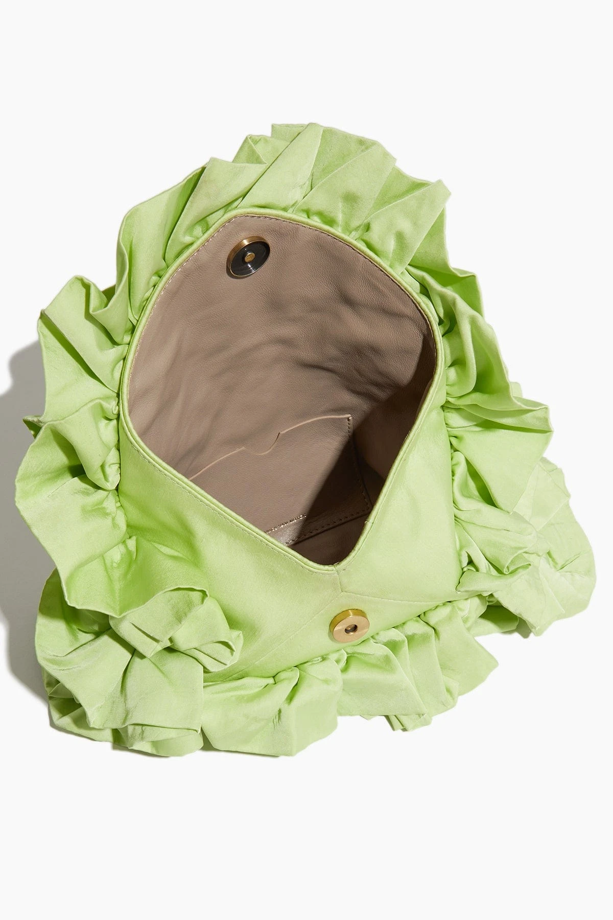 Dries Van Noten Small Ruffle Flap Clutch Bag In Mint - Image 4