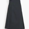 Soft Poplin Wrap Skirt In Black