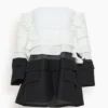 Sacai Wool Melton Mix Cotton Poplin Dress In Off White X Black