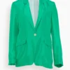 FORTE_FORTE Habotai Silk Jacket In Emerald
