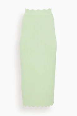 Tilda Scallop Knit Skirt In Pistachio