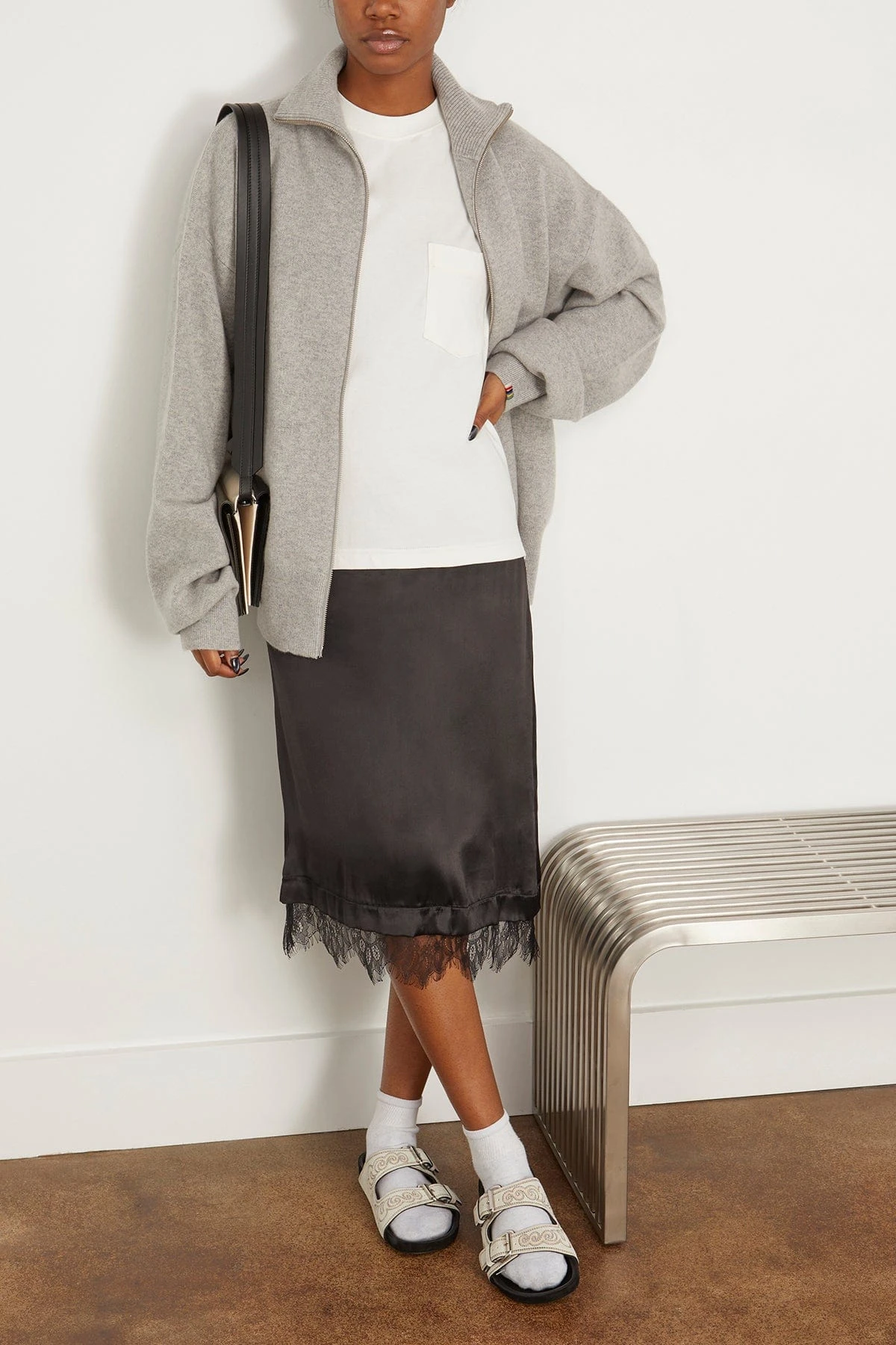 Extra Out Cardigan In Grey - Image 2