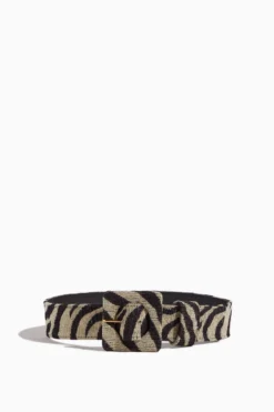 Agnes Belt In Black And White Tiger