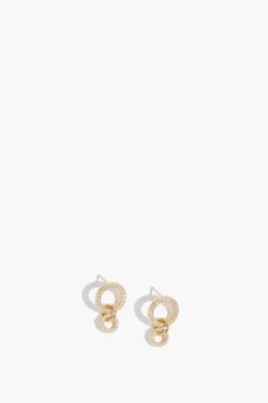 Canis Pave Earrings In 18k Yellow Gold