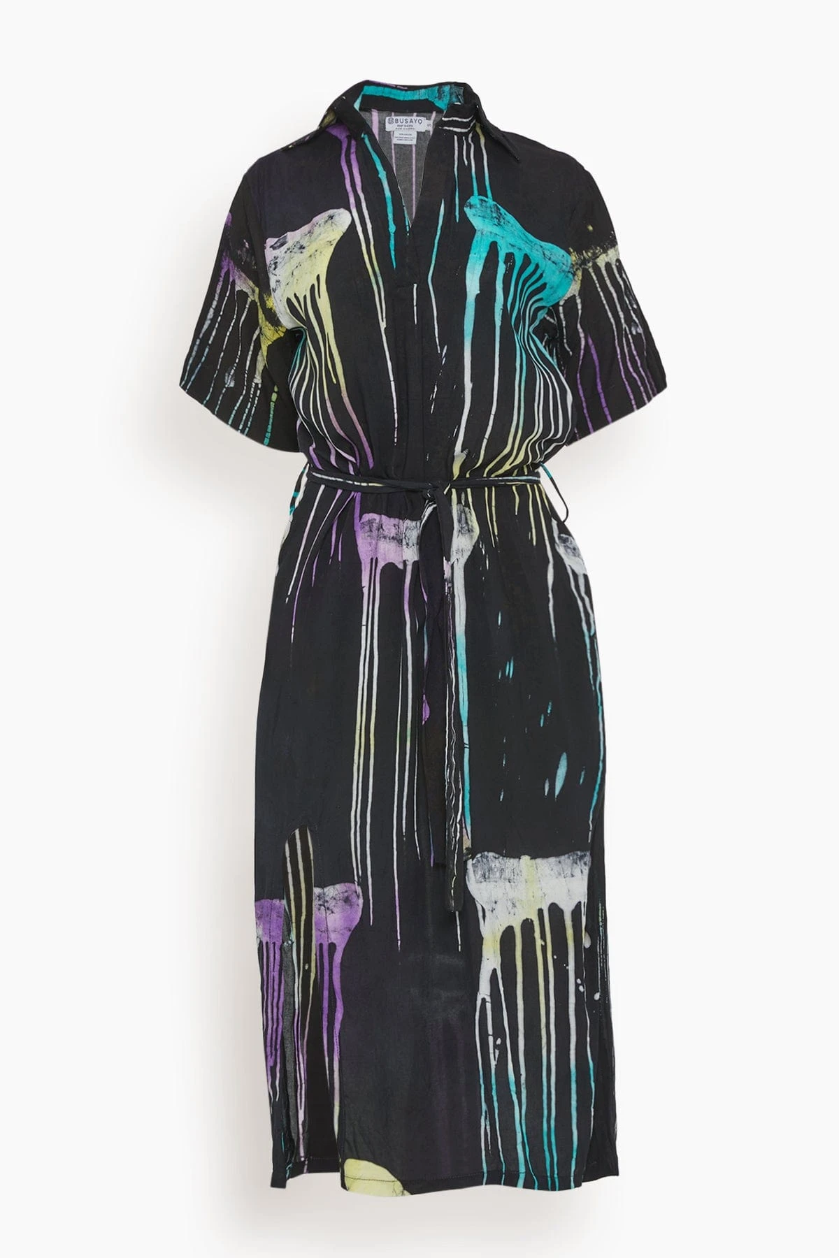 Anike Shift Dress In Yellow/Teal/Navy