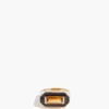 Deco Maxi Baguette Enamel Ring In Deep Black