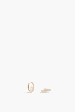 Pearl Infinity Hoops In 14k Yellow Gold
