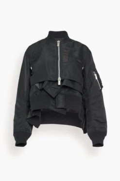 Sacai Nylon Twill Blouson Jacket In Black