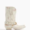 Golden Goose Wish Star Low Boot In White/Tobacco