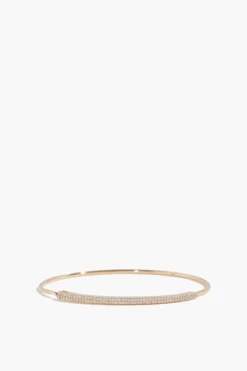 Pave Bar Hook Bangle In 14k Yellow Gold