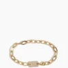 Pave ID Tag Paperclip Bracelet In 14K Gold
