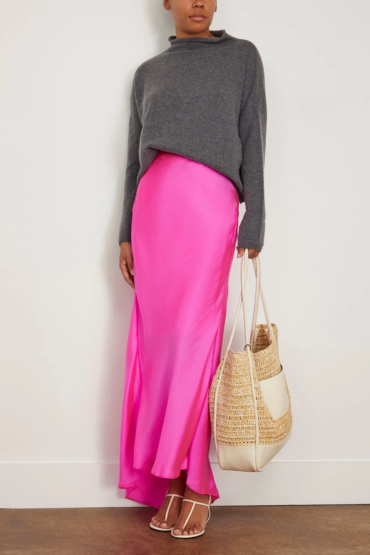 FORTE_FORTE Contemporary Habotai Couture Skirt In Magenta - Image 2