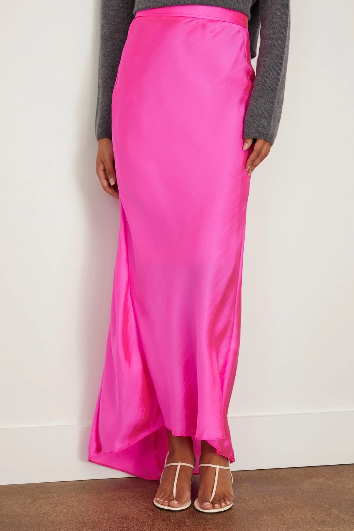 FORTE_FORTE Contemporary Habotai Couture Skirt In Magenta - Image 3