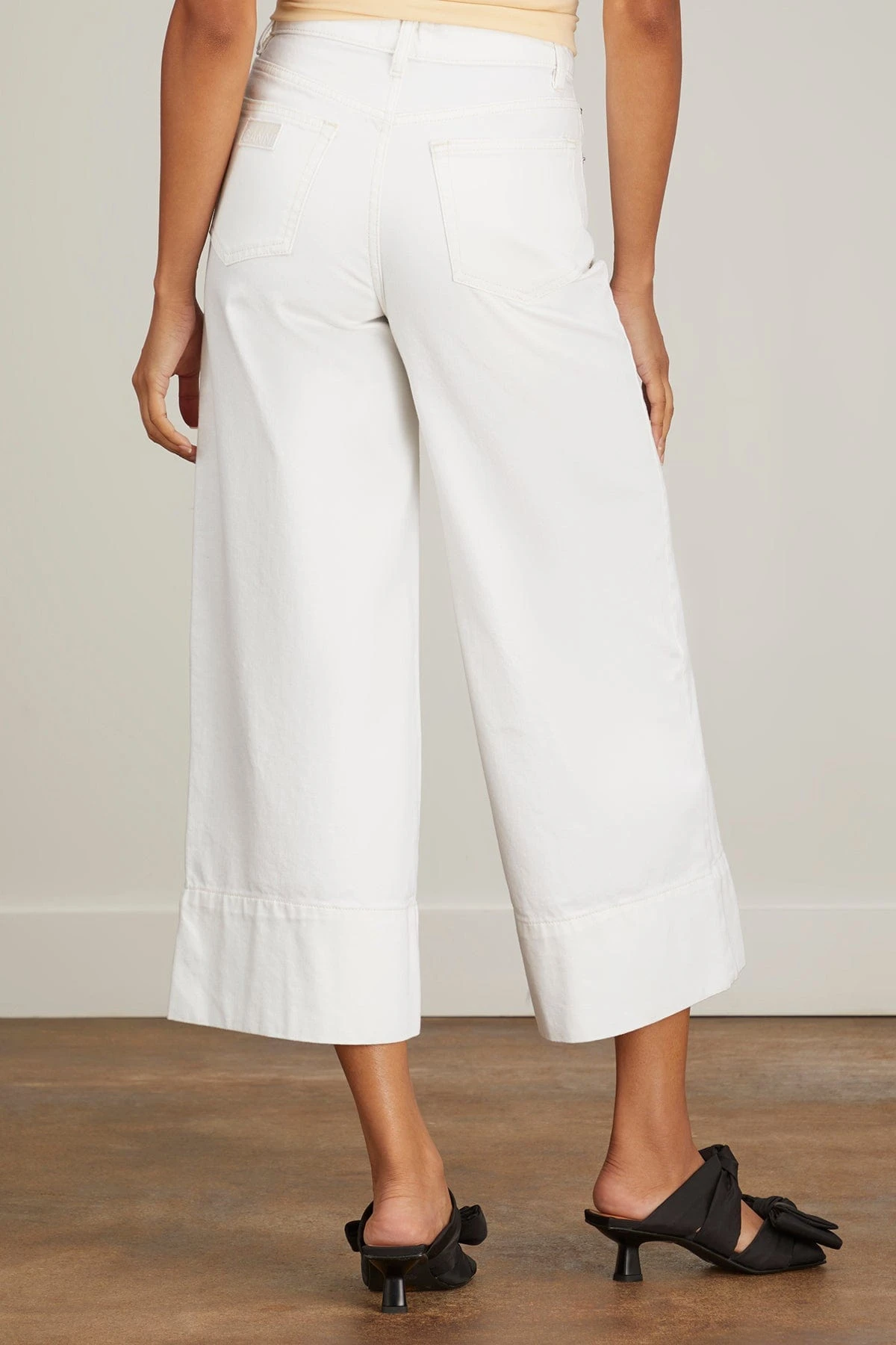 Ganni White Denim Cropped Jean In Bright White - Image 4