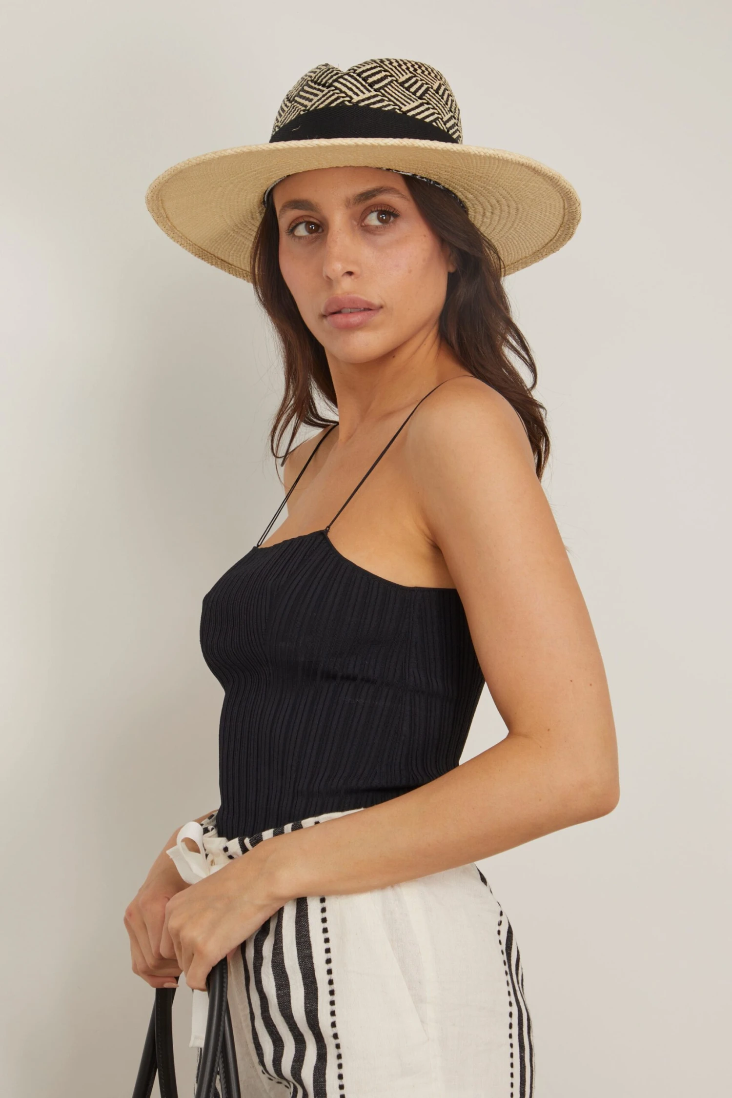 Jeanne Patterned Hat In Natural/Black - Image 2