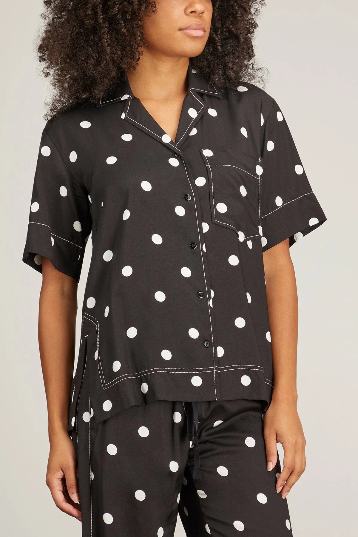 Olive Short Sleeve Shirt In Spot - Image 3