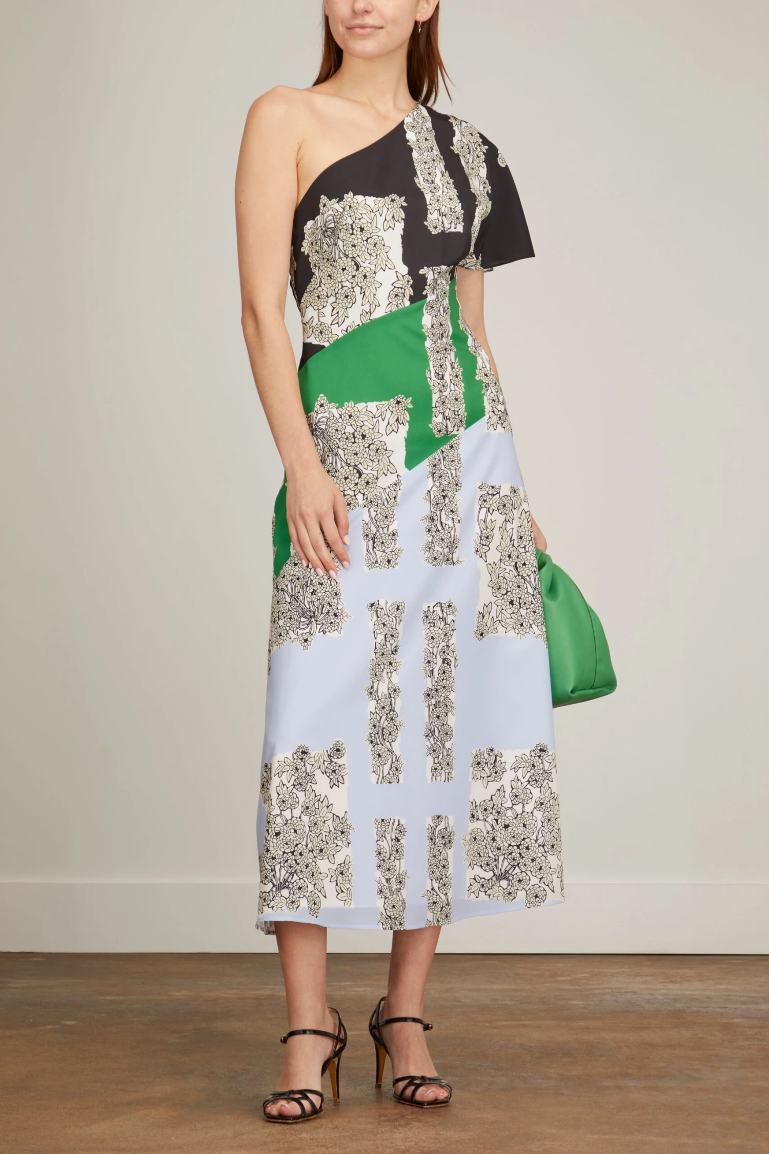 One Shoulder Midi Dress In Multi - Image 2