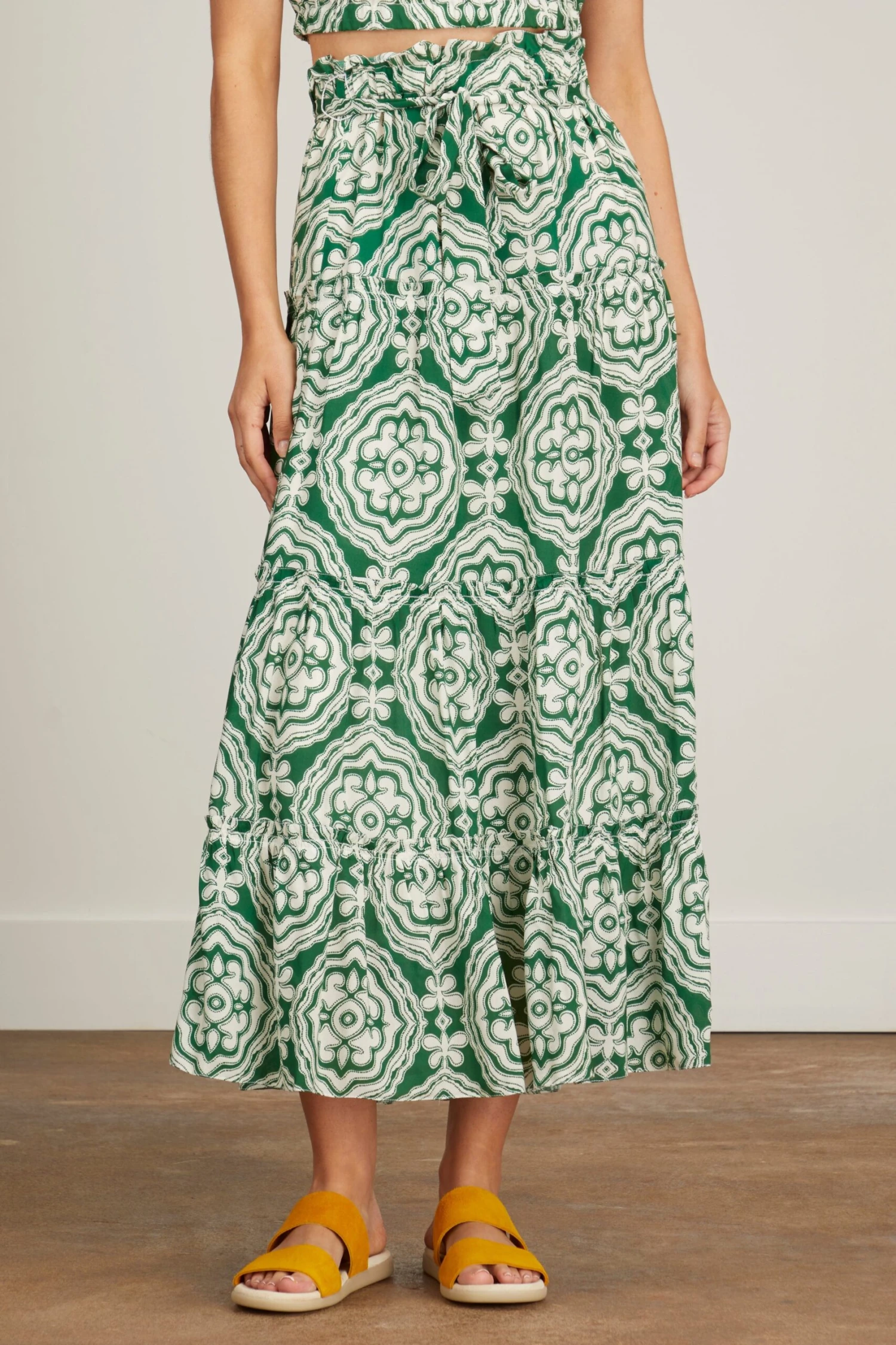 Medallion Maxi Skirt In Deep Green - Image 3