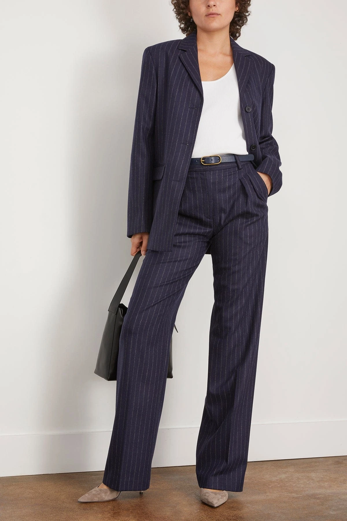 Senja Blazer In Navy Stripes - Image 2