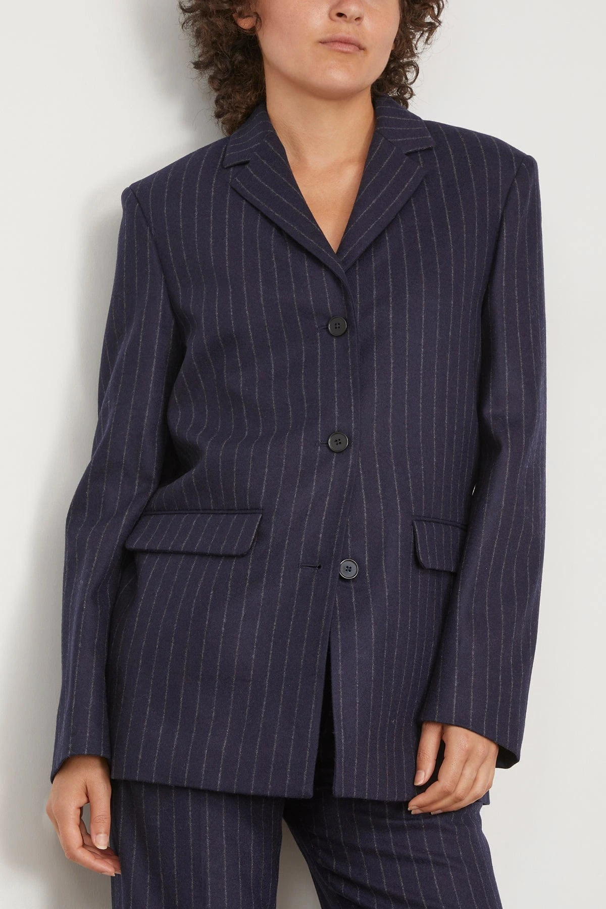 Senja Blazer In Navy Stripes - Image 3