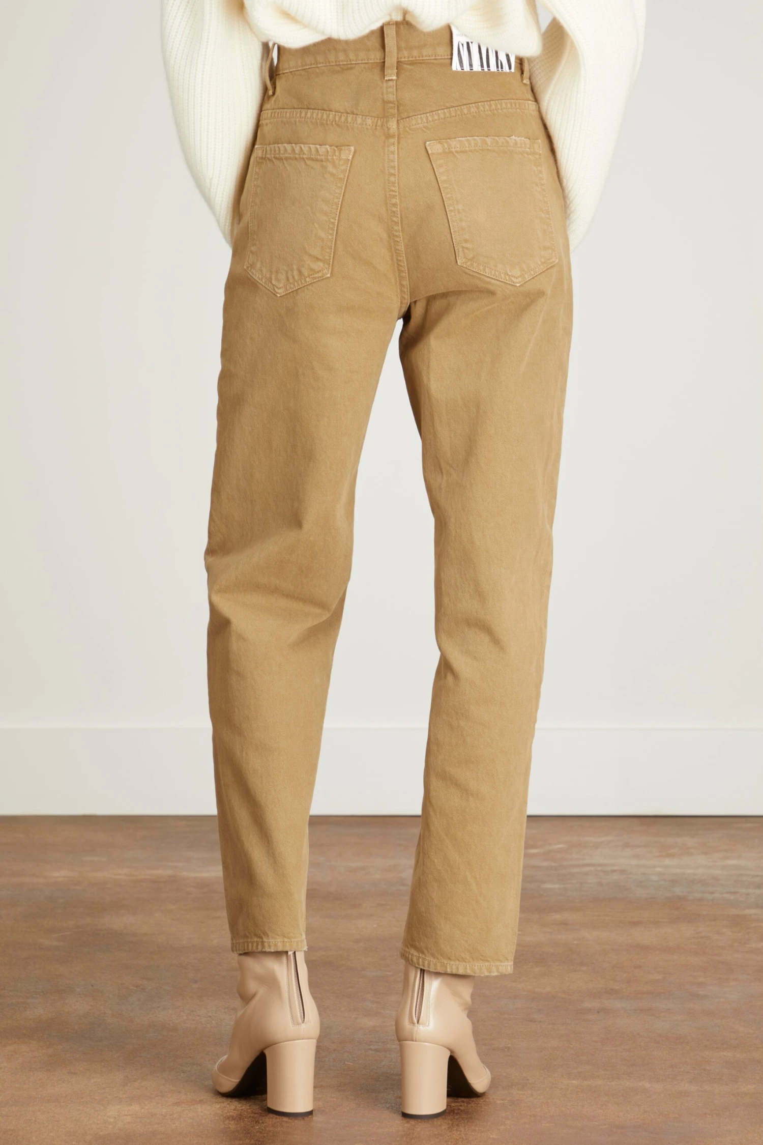 MOTHER High Waisted Double Stack Ankle Jean In Army Green - Image 4