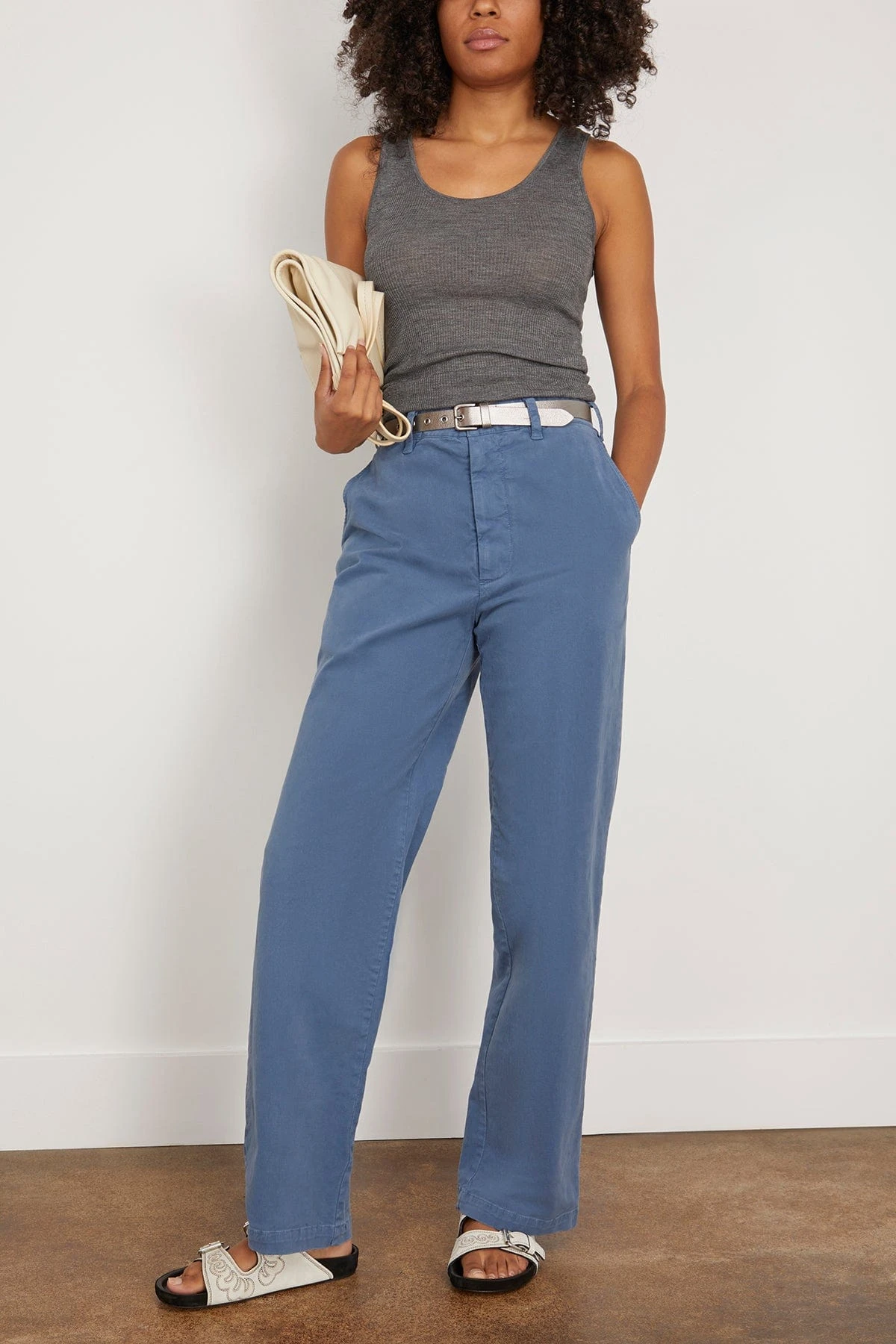 NILI LOTAN Eliot Boy Pant In Cadet Blue - Image 2