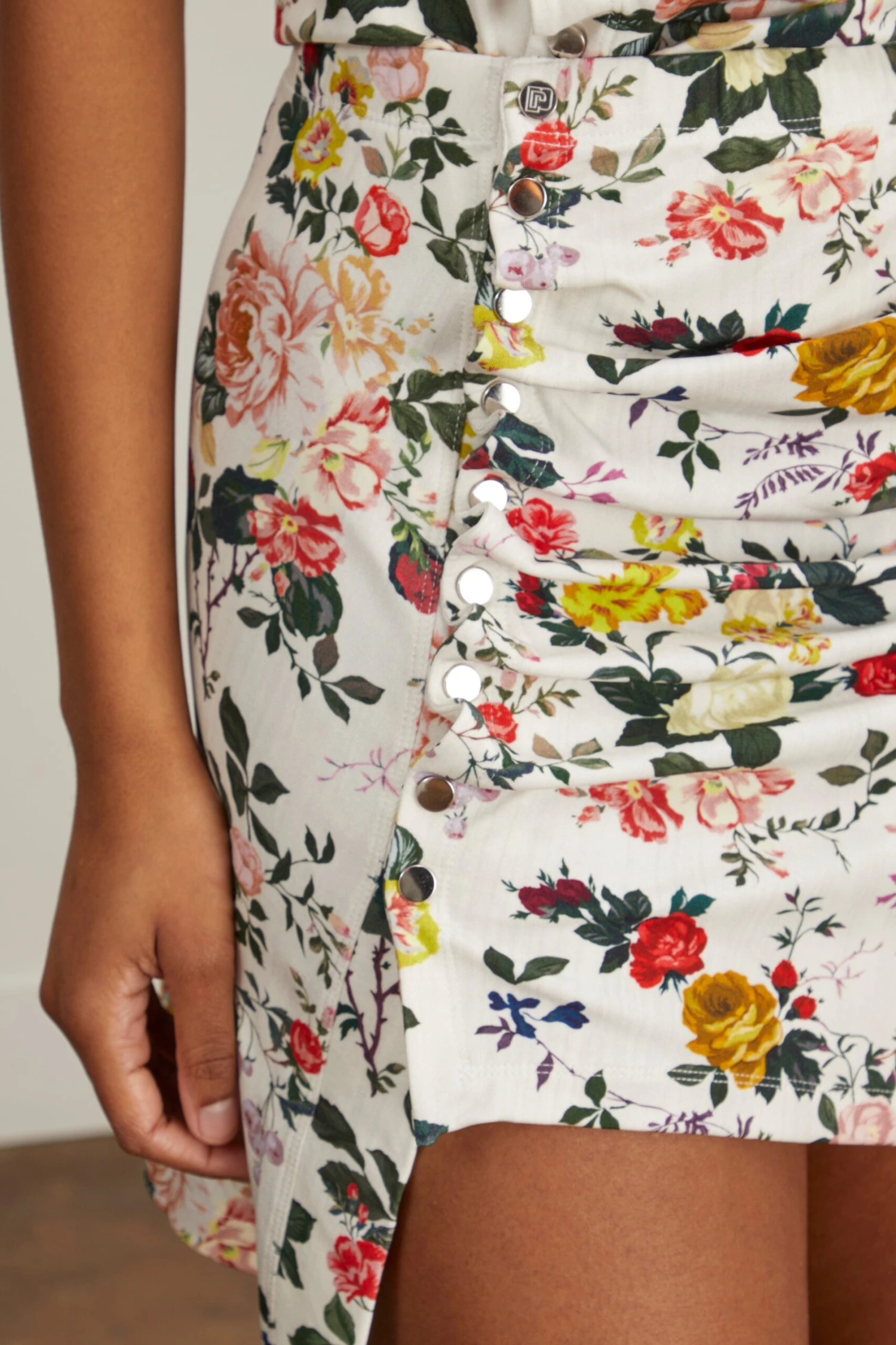 Paco Rabanne Jupe Knee Skirt In Ivory Rose Gard - Image 5