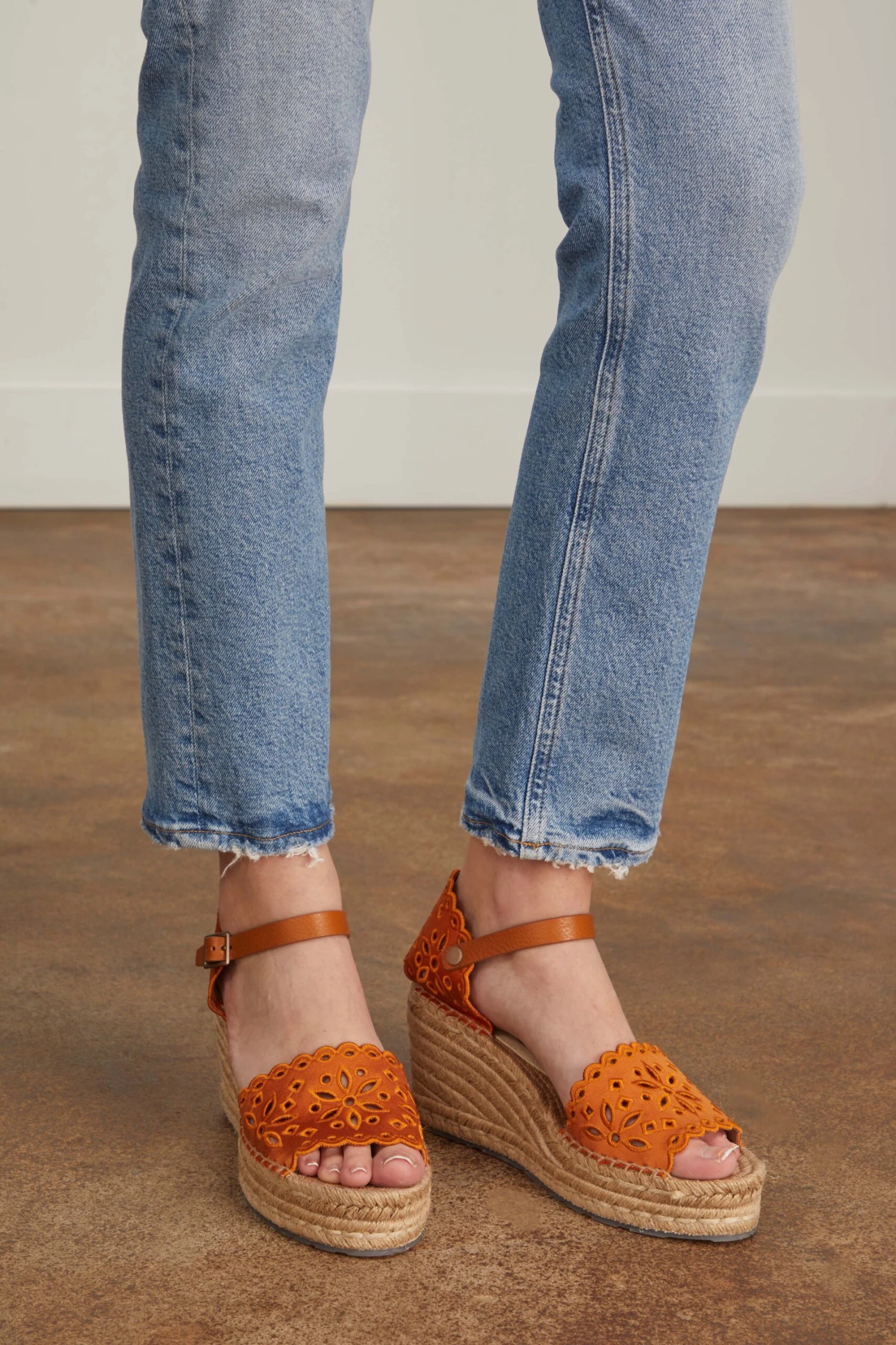 Omaira Wedge Sandal In Sunset Satin - Image 2