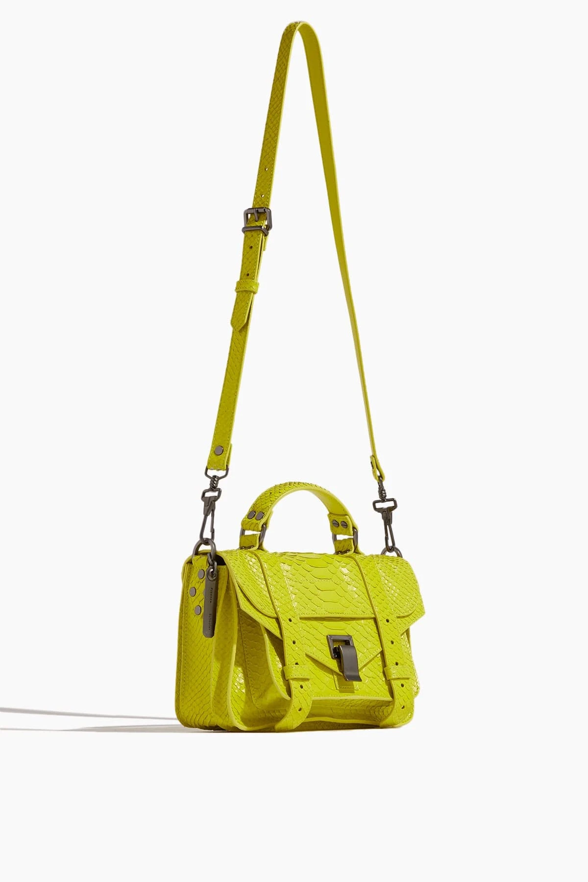 PROENZA SCHOULER Carved Python PS1 Tiny Bag In Sulphur - Image 4