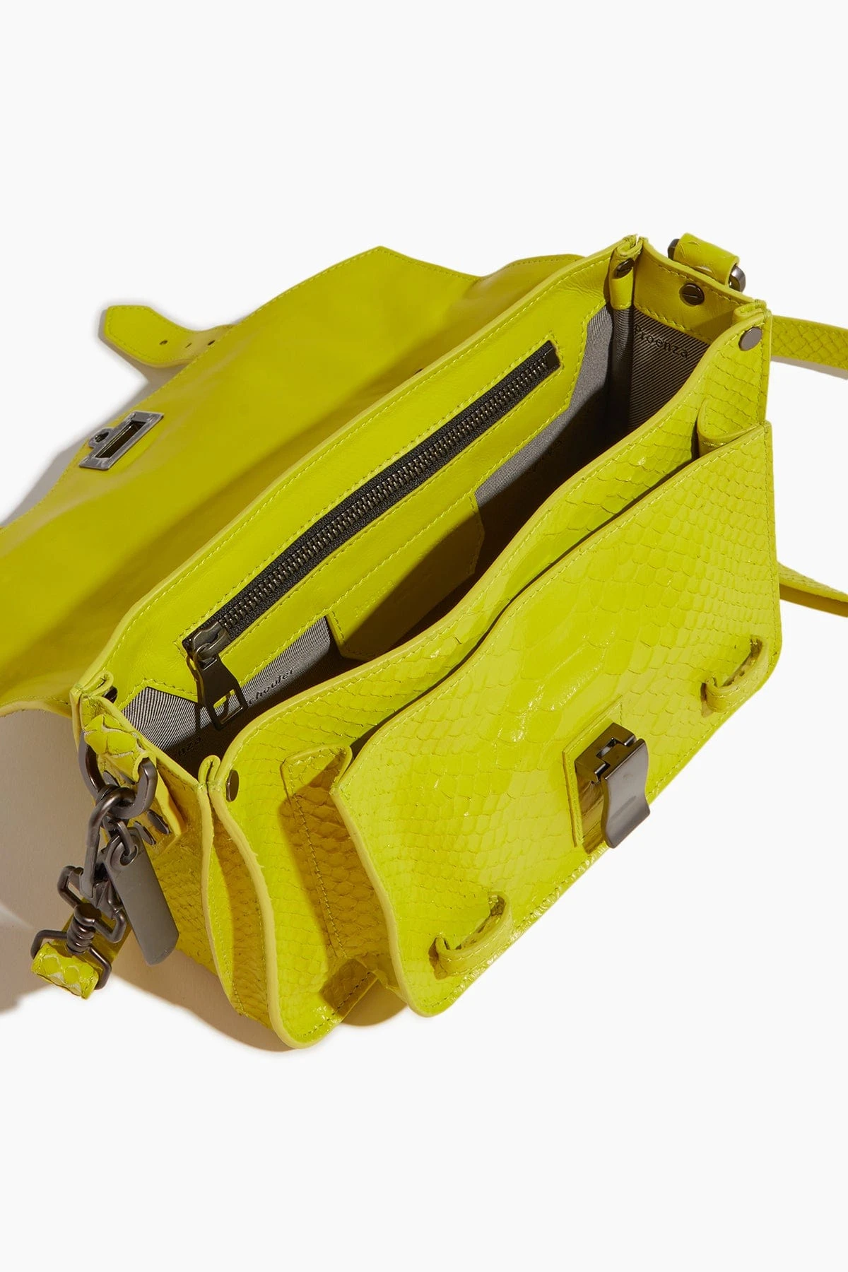 PROENZA SCHOULER Carved Python PS1 Tiny Bag In Sulphur - Image 5