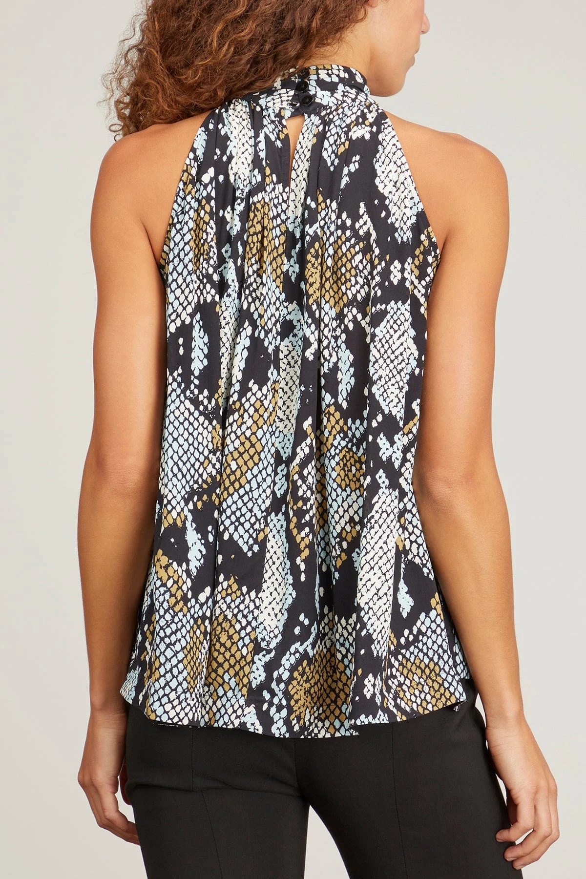 PROENZA SCHOULER Printed Snake Crepe De Chine Top In Black Multi - Image 4