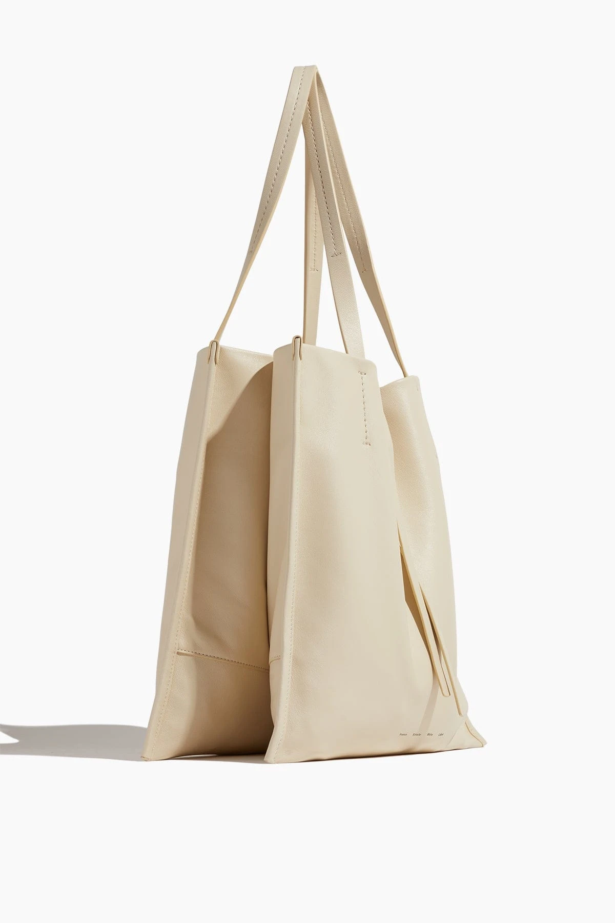 Twin Nappa Tote In Ivory - Image 3