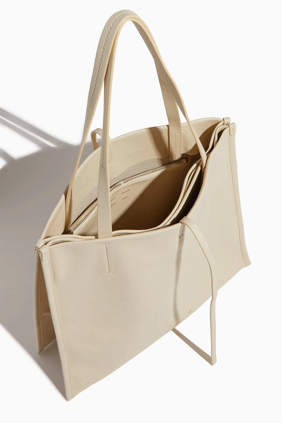 Twin Nappa Tote In Ivory - Image 4