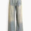 R13 Damon Pleated Wide Leg Jean In Lennon Blue